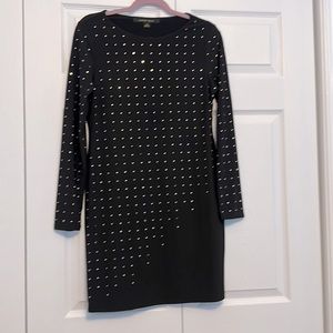 Cynthia Steffe black long sleeve dress with decorative studs. Size medium